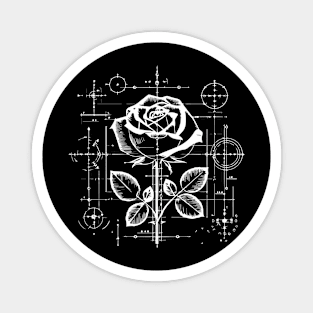 rose blueprint tattoo Magnet